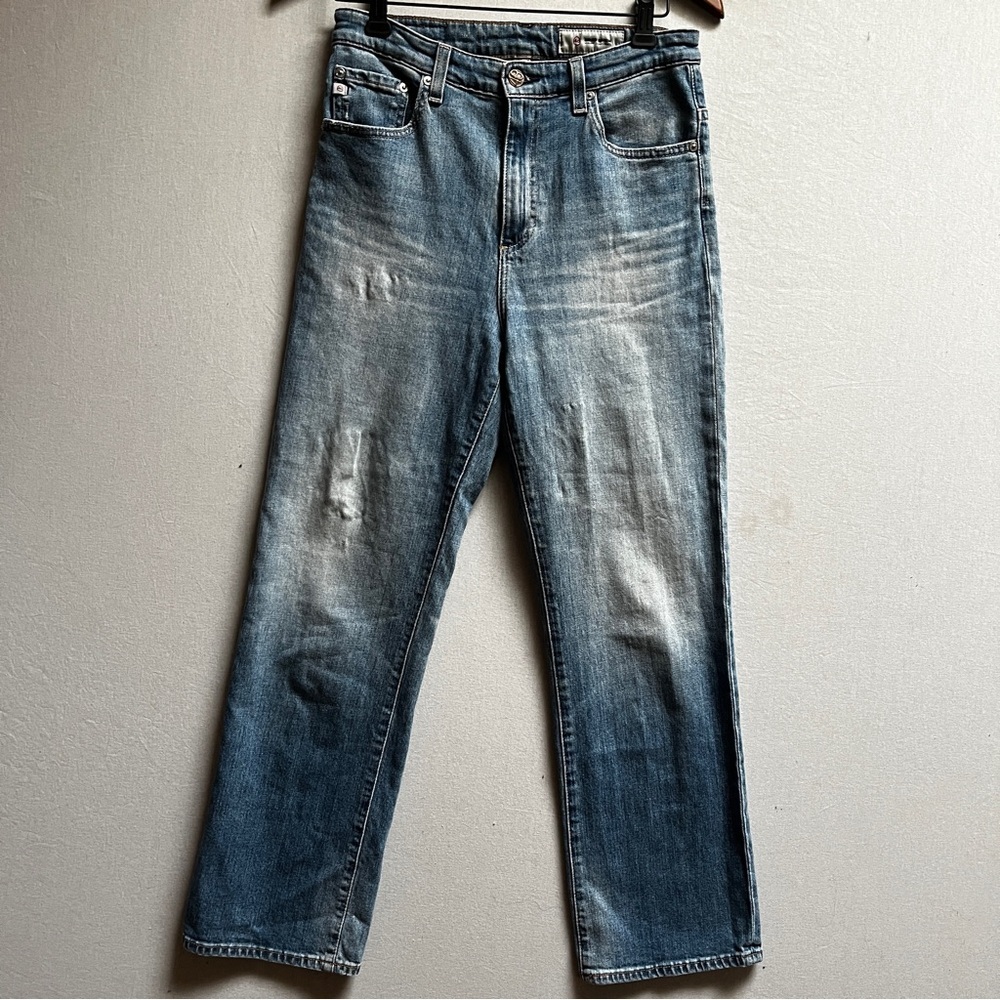 Ag Adriano Goldschmied Aged Denim Straight Leg High Waisted Jeans Sz 28